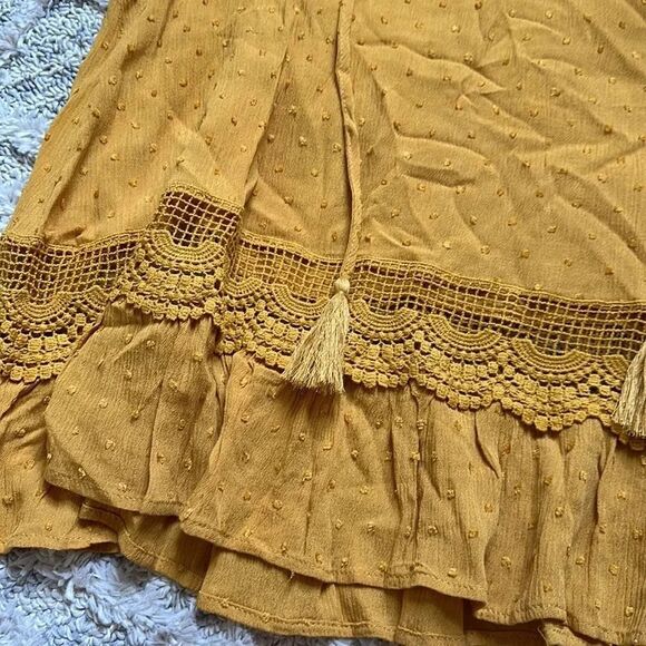 Umgee Mustard Gold Boho Sleeveless Top Size M - Picture 5 of 6